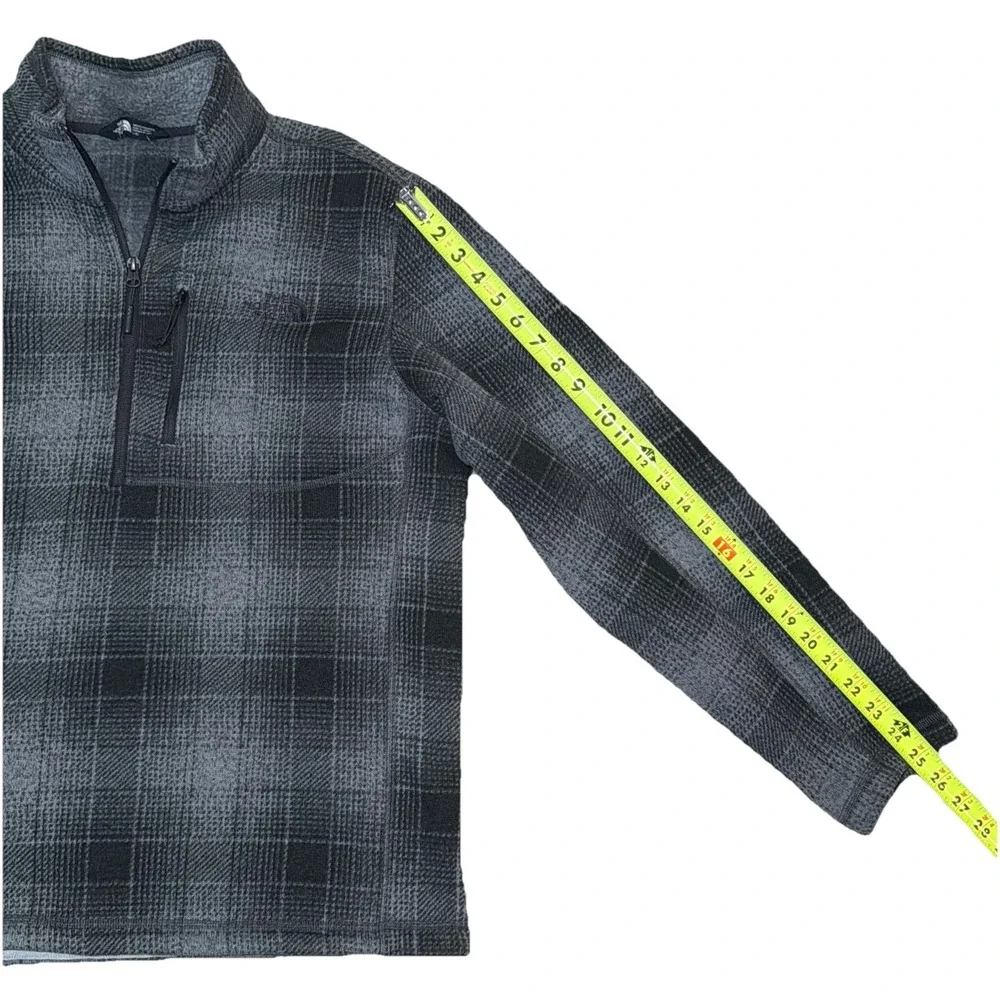 The North Face Jacket Mens Large Gray Plaid 1/4 Zip Gordon Lyons Fleece Pullover